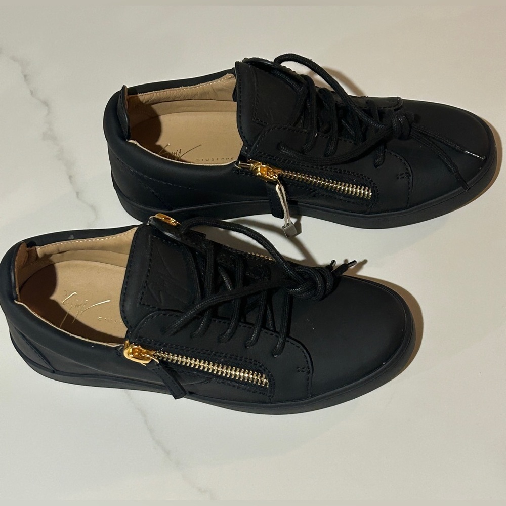 Giuseppe Zanotti Black and Gold Sneakers with Sleek Design - Picture 9 of 9